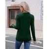 Zeagoo Womens V Neck Sweaters Shirts Long Sleeve Lightweight Ribbed Knit Pullover Sweater Blouse Tops with Buttons Oufits(Forest Green)
