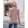 Zeagoo Womens V Neck Sweaters Shirts Long Sleeve Lightweight Ribbed Knit Pullover Sweater Blouse Tops with Buttons Oufits(Pink Purple)