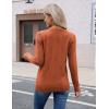 Zeagoo Womens V Neck Sweaters Shirts Long Sleeve Lightweight Ribbed Knit Pullover Sweater Blouse Tops with Buttons Oufits(Rust)