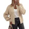 Zeagoo 2026 Cardigan Sweaters for Women Long Sleeve Chunky Knit Cardigan CEW Neck Button Down Fall Fashion Clothes(Apricot)