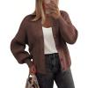 Zeagoo 2026 Cardigan Sweaters for Women Long Sleeve Chunky Knit Cardigan CEW Neck Button Down Fall Fashion Clothes(Brown)
