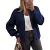 Zeagoo 2026 Cardigan Sweaters for Women Long Sleeve Chunky Knit Cardigan CEW Neck Button Down Fall Fashion Clothes(Navy)