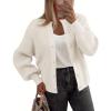 Zeagoo 2026 Cardigan Sweaters for Women Long Sleeve Chunky Knit Cardigan CEW Neck Button Down Fall Fashion Clothes(White)