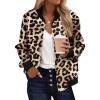 Zeagoo Bomber Jacket Women Varsity Casual Button Down Lightweight 2026 Spring Fashion Short School Outfits with Pockets(Leopard)