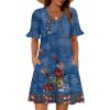Blue Floral-printed