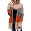 Zeagoo Womens 2026 Long Sleeve Chunky Cable Knit Fall Cardigans Sweaters Button Down Open Front Outerwear with Pockets(Colorblock 965)