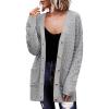 Zeagoo Womens 2026 Long Sleeve Chunky Cable Knit Fall Cardigans Sweaters Button Down Open Front Outerwear with Pockets(Gray)