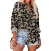 Zeagoo Womens Button Down Shirts Oversized Long Sleeve Floral Printed Blouses Casual Work Tops Drop Shoulder Outfit Clothes(Sf209)