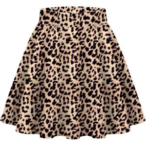 Zeagoo Women’s Skirt Basic Mini Skater Skirt 2026 Summer Skirts Stretchable High Waist A-Line Valentines Skirts(Leopard Print)