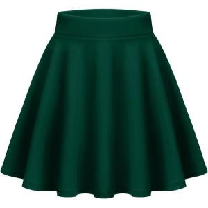 Zeagoo Women’s Skirt Basic Mini Skater Skirt 2026 Summer Skirts Stretchable High Waist A-Line Valentines Skirts(Light Green)