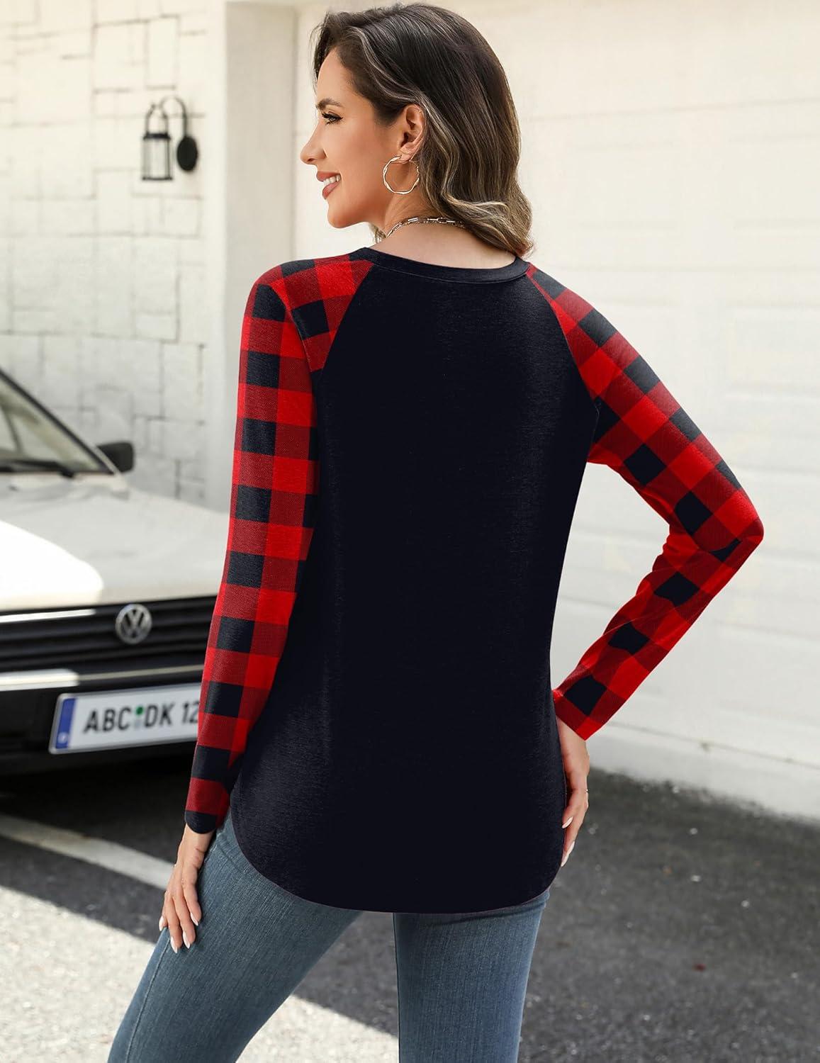 imageZeagoo Long Sleeve Shirts for Women Crew Neck Casual Fall Fashion Blouses Basic Tunic Tops Dressy Work ClothesPat3