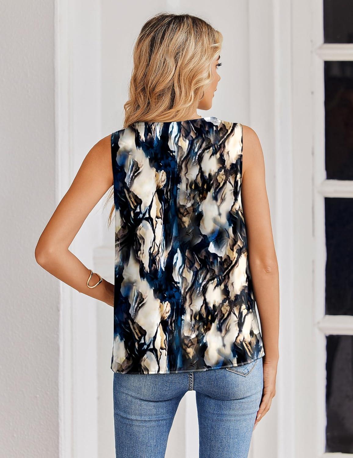 imageZeagoo Womens Silk Satin Tank Tops V Neck Casual Camisoles Sleeveless Business Work Blouses Dressy Summer ShirtsPzr220