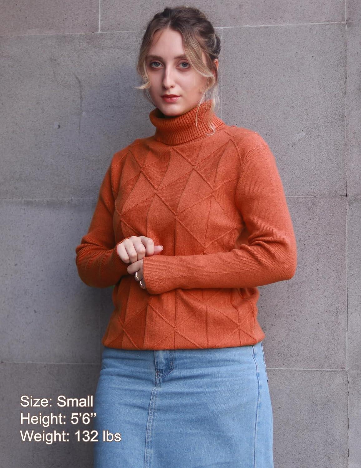 imageZeagoo Womens Turtleneck Sweater Fall Winter 2026 Long Sleeve Chunky Knitted Trendy Pullover TopsRust Red
