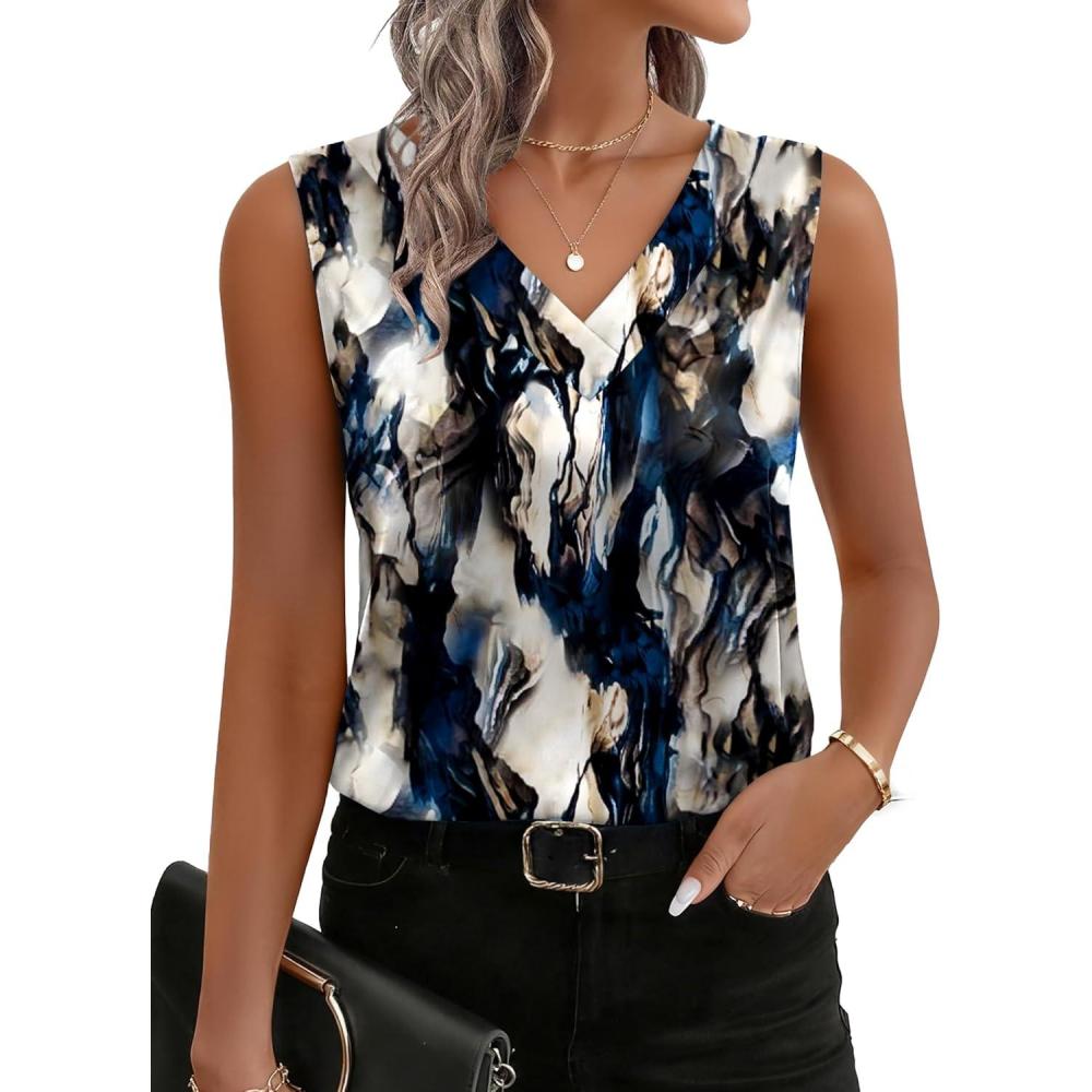 imageZeagoo Womens Silk Satin Tank Tops V Neck Casual Camisoles Sleeveless Business Work Blouses Dressy Summer ShirtsPzr220