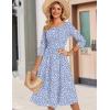Zeagoo 3/4 Sleeve Women’s Dress Casual Flowy A-Line Midi Tshirt Dresses with Pockets Crewneck Vocation Boho Beach Sundress(Jh529)