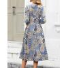 Zeagoo 3/4 Sleeve Women’s Dress Casual Flowy A-Line Midi Tshirt Dresses with Pockets Crewneck Vocation Boho Beach Sundress(Mz919)