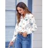 Zeagoo Button Down Shirts for Women Dressy Floral Printed Long Sleeve Blouse Business Casual Work Tops(Bf112)