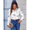 Zeagoo Button Down Shirts for Women Dressy Floral Printed Long Sleeve Blouse Business Casual Work Tops(Bf112)