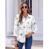 Zeagoo Button Down Shirts for Women Dressy Floral Printed Long Sleeve Blouse Business Casual Work Tops(Bf112)
