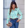 Zeagoo Button Down Shirts for Women Dressy Floral Printed Long Sleeve Blouse Business Casual Work Tops(Blue Floral)