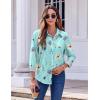 Zeagoo Button Down Shirts for Women Dressy Floral Printed Long Sleeve Blouse Business Casual Work Tops(Blue Floral)
