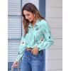 Zeagoo Button Down Shirts for Women Dressy Floral Printed Long Sleeve Blouse Business Casual Work Tops(Blue Floral)