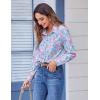 Zeagoo Button Down Shirts for Women Dressy Floral Printed Long Sleeve Blouse Business Casual Work Tops(Cx183)