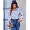 Zeagoo Button Down Shirts for Women Dressy Floral Printed Long Sleeve Blouse Business Casual Work Tops(Cx183)