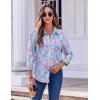 Zeagoo Button Down Shirts for Women Dressy Floral Printed Long Sleeve Blouse Business Casual Work Tops(Cx183)