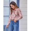 Zeagoo Button Down Shirts for Women Dressy Floral Printed Long Sleeve Blouse Business Casual Work Tops(Cx244)