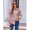 Zeagoo Button Down Shirts for Women Dressy Floral Printed Long Sleeve Blouse Business Casual Work Tops(Cx244)