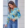 Zeagoo Button Down Shirts for Women Dressy Floral Printed Long Sleeve Blouse Business Casual Work Tops(Cx274)
