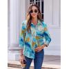 Zeagoo Button Down Shirts for Women Dressy Floral Printed Long Sleeve Blouse Business Casual Work Tops(Cx274)