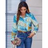 Zeagoo Button Down Shirts for Women Dressy Floral Printed Long Sleeve Blouse Business Casual Work Tops(Cx274)