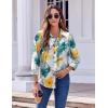 Zeagoo Button Down Shirts for Women Dressy Floral Printed Long Sleeve Blouse Business Casual Work Tops(Dh637)