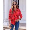 Zeagoo Button Down Shirts for Women Dressy Floral Printed Long Sleeve Blouse Business Casual Work Tops(Dh698)