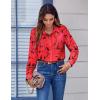 Zeagoo Button Down Shirts for Women Dressy Floral Printed Long Sleeve Blouse Business Casual Work Tops(Dh698)