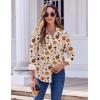 Zeagoo Button Down Shirts for Women Dressy Floral Printed Long Sleeve Blouse Business Casual Work Tops(Halloween Pumpkin)