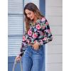 Zeagoo Button Down Shirts for Women Dressy Floral Printed Long Sleeve Blouse Business Casual Work Tops(Hf60)