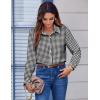 Zeagoo Button Down Shirts for Women Dressy Floral Printed Long Sleeve Blouse Business Casual Work Tops(Houndstooth)