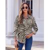 Zeagoo Button Down Shirts for Women Dressy Floral Printed Long Sleeve Blouse Business Casual Work Tops(Irregular Stripe)