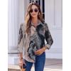Zeagoo Button Down Shirts for Women Dressy Floral Printed Long Sleeve Blouse Business Casual Work Tops(Khaki Marble Print)