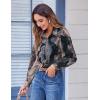 Zeagoo Button Down Shirts for Women Dressy Floral Printed Long Sleeve Blouse Business Casual Work Tops(Khaki Marble Print)