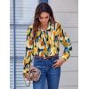 Zeagoo Button Down Shirts for Women Dressy Floral Printed Long Sleeve Blouse Business Casual Work Tops(Multicolor 579)