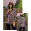 Zeagoo Button Down Shirts for Women Dressy Floral Printed Long Sleeve Blouse Business Casual Work Tops(Mz721)