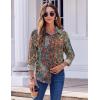 Zeagoo Button Down Shirts for Women Dressy Floral Printed Long Sleeve Blouse Business Casual Work Tops(Mz721)