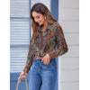 Zeagoo Button Down Shirts for Women Dressy Floral Printed Long Sleeve Blouse Business Casual Work Tops(Mz721)