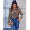 Zeagoo Button Down Shirts for Women Dressy Floral Printed Long Sleeve Blouse Business Casual Work Tops(Mz721)