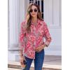 Zeagoo Button Down Shirts for Women Dressy Floral Printed Long Sleeve Blouse Business Casual Work Tops(Mz750)