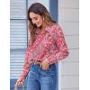 Zeagoo Button Down Shirts for Women Dressy Floral Printed Long Sleeve Blouse Business Casual Work Tops(Mz750)